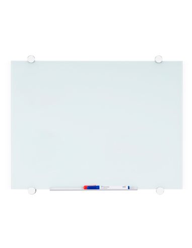 Pizarra Blanca Q-Connect Cristal Magnetica Marco Aluminio 90X60 Cm