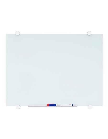 Pizarra Blanca Q-Connect Cristal Magnetica Marco Aluminio 90X60 Cm