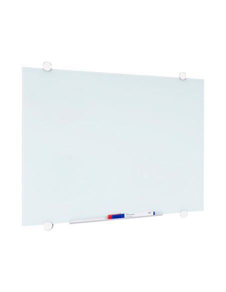 Pizarra Blanca Q-Connect Cristal Magnetica Marco Aluminio 90X60 Cm