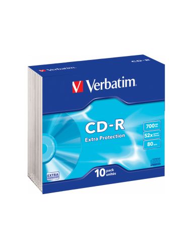 Cd-Rom Verbatim Extra Proteccion Capacidad 700Mb Velocidad 52X 80 Min Pack De 10 Unidades Caja Slim