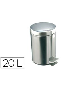 Papelera Con Pedal Acero Inoxidable Brillo 20 L 435X295X350 Mm