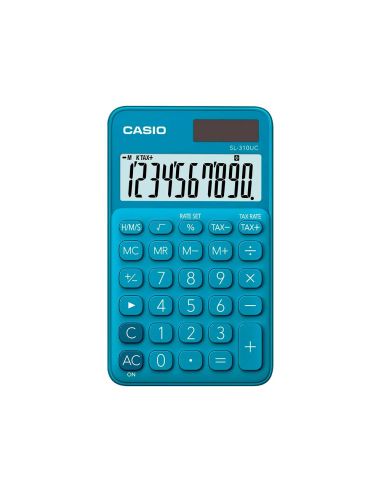 Calculadora Casio Sl-310Uc-Pk Bolsillo 10 Digitos Tax +/- Tecla Doble Cero Color Rosa