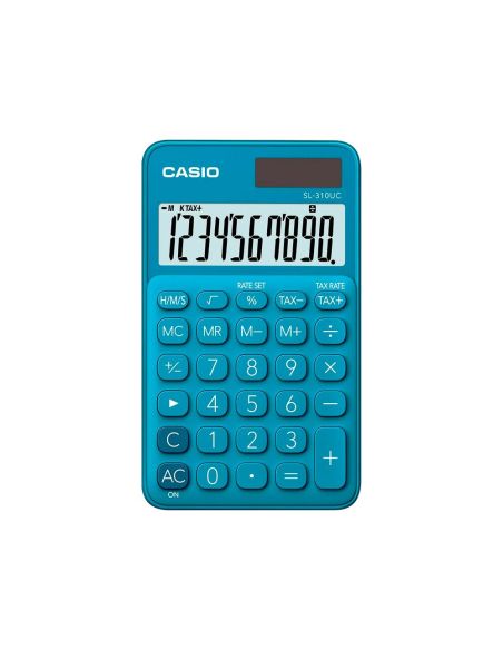 Calculadora Casio Sl-310Uc-Pk Bolsillo 10 Digitos Tax +/- Tecla Doble Cero Color Rosa