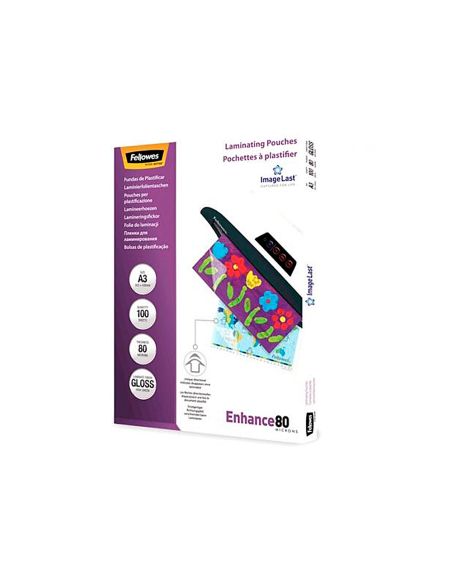 Bolsa De Plastificar Fellowes Brillo Din A3 80 Mc Pack 100 Unidades