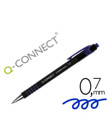 Boligrafo Q-Connect Retractil Con Grip 0,7 Mm Color Azul