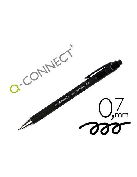 Boligrafo Q-Connect Retractil Con Grip 0,7 Mm Color Negro|Libreriasalesiana