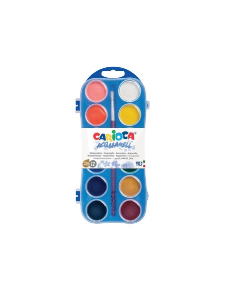 Acuarela Carioca 12 Colores Con Pincel Estuche De Plastico