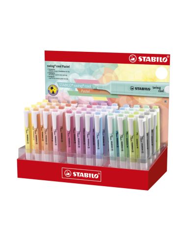 Rotulador Stabilo Fluorescente Fino Swing Cool Pastel Expositor De 48 Unidades Colores Surtidos