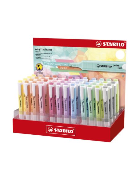 Rotulador Stabilo Fluorescente Fino Swing Cool Pastel Expositor De 48 Unidades Colores Surtidos