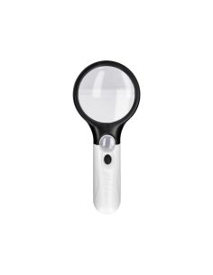 Lupa Q-Connect Electrica Aro Abs 75 Mm 3 Aumentos 3 Bombillas Led Lente 70 Mm 2