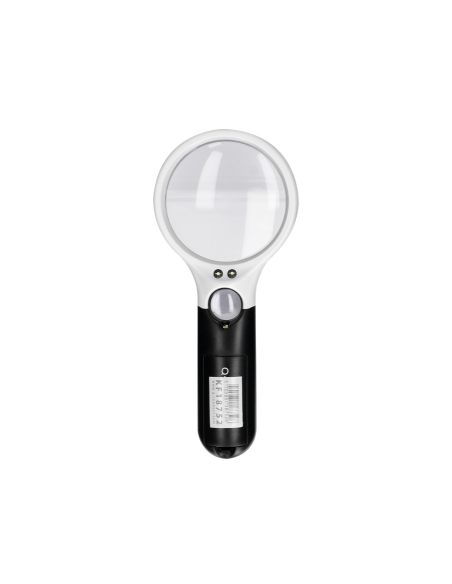 Lupa Q-Connect Electrica Aro Abs 75 Mm 3 Aumentos 3 Bombillas Led Lente 70 Mm