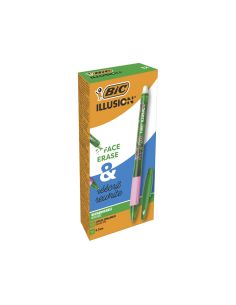 Boligrafo Bic Gelocity Illusion Borrable Verde Punta De 0,7 Mm 2