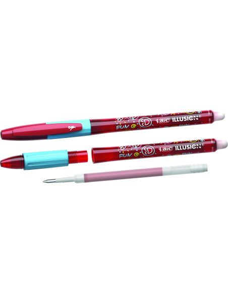 Boligrafo Bic Gelocity Illusion Borrable Rojo Punta De 0,7 Mm