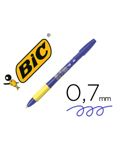 Boligrafo Bic Gelocity Illusion Borrable Azul Punta De 0,7 Mm