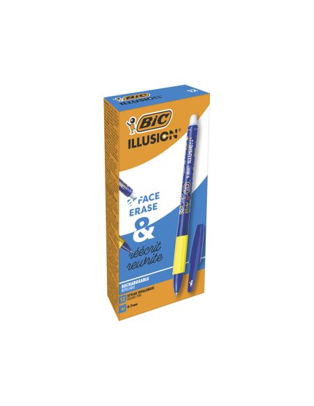 Boligrafo Bic Gelocity Illusion Borrable Azul Punta De 0,7 Mm