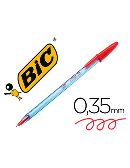 Boligrafo Rojo Bic Cristal Soft Punta De 1,2 Mm