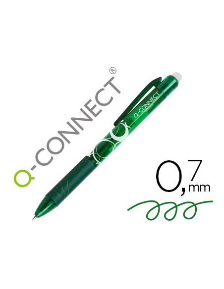 Boligrafo Q-Connect Retractil Borrable 0,7 Mm Color Verde