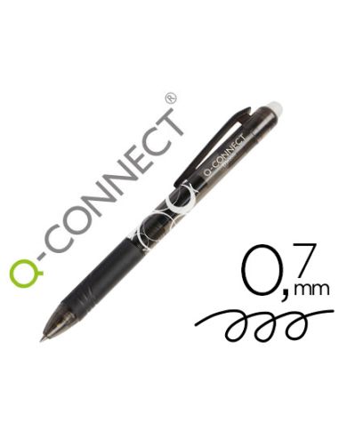 Boligrafo Q-Connect Retractil Borrable 0,7 Mm Color Negro