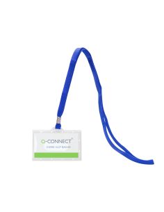 Identificador Q-Connect Kf17112 Con Cordon Plano Azul Y Apertura Lateral 94X60 Mm 2