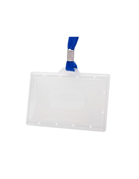 Identificador Q-Connect Kf17112 Con Cordon Plano Azul Y Apertura Lateral 94X60 Mm