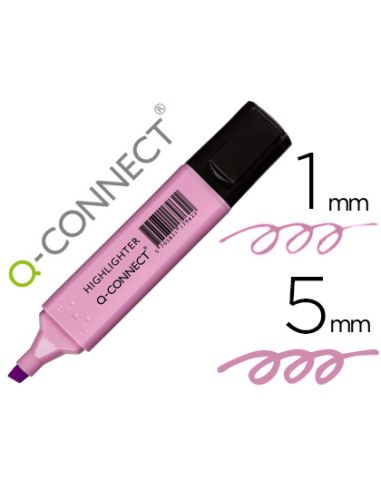 Rotulador Q-Connect Fluorescente Pastel Violeta Punta Biselada