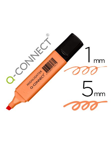 Rotulador Q-Connect Fluorescente Pastel Naranja Punta Biselada