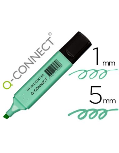 Rotulador Q-Connect Fluorescente Pastel Azul Punta Biselada