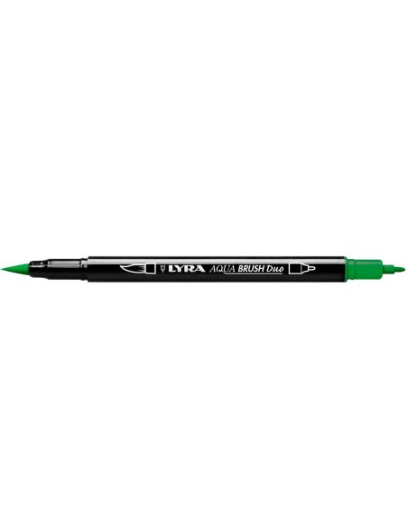 Rotulador Verde Lyra Aqua Brush Acuarelable Doble Punta Fina Y Pincel