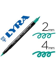 Rotulador Lyra Aqua Brush Acuarelable Doble Punta Fina Y Pincel Verde Noche