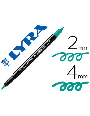 Rotulador Lyra Aqua Brush Acuarelable Doble Punta Fina Y Pincel Verde Noche
