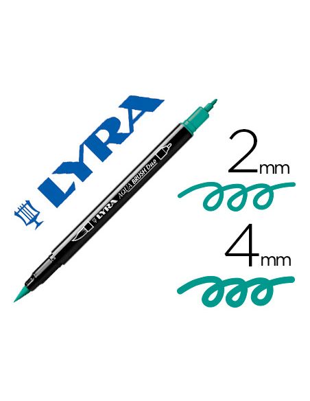 Rotulador Lyra Aqua Brush Acuarelable Doble Punta Fina Y Pincel Verde Noche