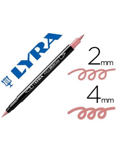Rotulador Lyra Aqua Brush Acuarelable Doble Punta Fina Y Pincel Rosa Carmin