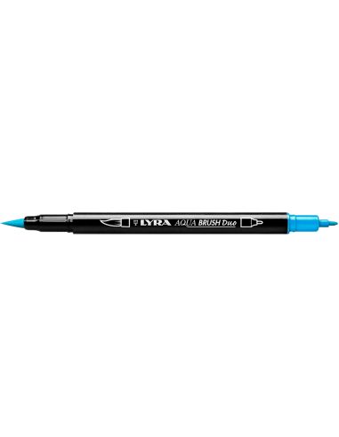 Rotulador Lyra Aqua Brush Acuarelable Doble Punta Fina Y Pincel Azul Claro