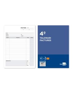 Talonario Liderpapel Facturas Cuarto Original Y Copia T216 Con I.V.A. Texto En Catalan