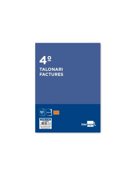 Talonario Liderpapel Facturas Cuarto Original Y Copia T216 Con I.V.A. Texto En Catalan