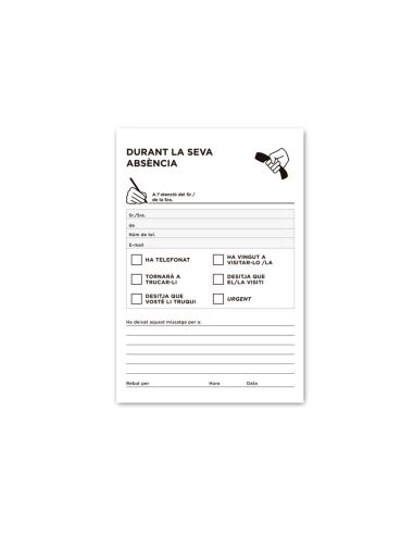 Talonario Liderpapel Ausentes Octavo Original T103 Texto En Catalan
