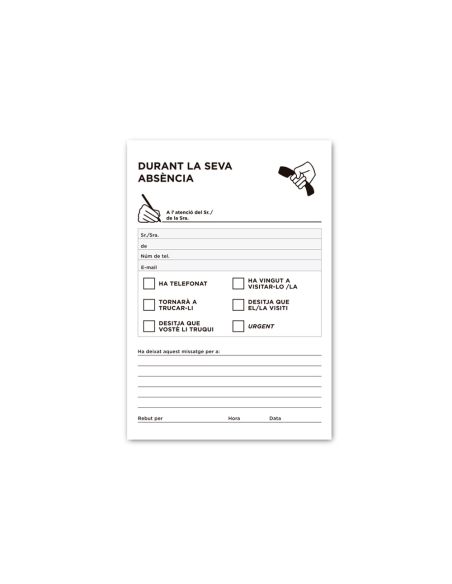 Talonario Liderpapel Ausentes Octavo Original T103 Texto En Catalan