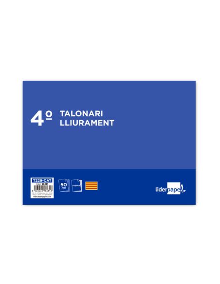 Talonario Liderpapel Entregas Cuarto Original Y Copia T229 Apaisado Texto En Catalan