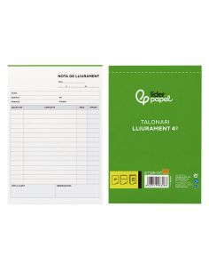Talonario Liderpapel Entregas Cuarto Original Y Copia T226 Texto En Catalan