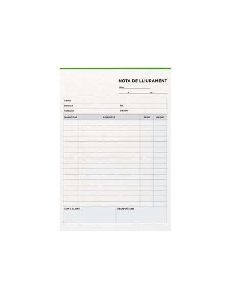Talonario Liderpapel Entregas Cuarto Original Y Copia T226 Texto En Catalan