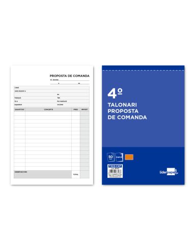Talonario Liderpapel Pedidos Cuarto Original Y Copia T222 Texto En Catalan