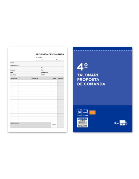 Talonario Liderpapel Pedidos Cuarto Original Y Copia T222 Texto En Catalan
