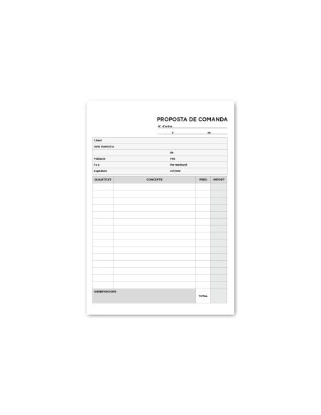 Talonario Liderpapel Pedidos Cuarto Original Y Copia T222 Texto En Catalan