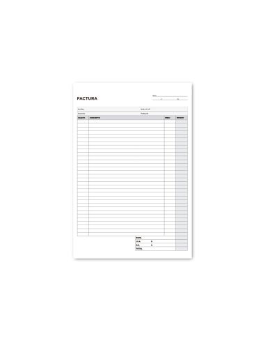 Talonario Liderpapel Facturas Folio Original Y Copia T223 Con I.V.A. Texto En Catalan