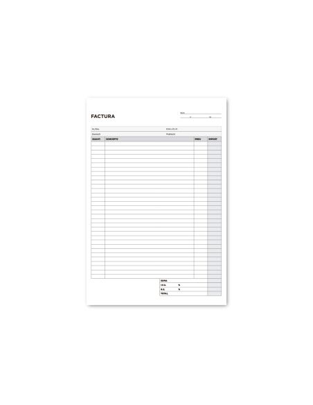 Talonario Liderpapel Facturas Folio Original Y Copia T223 Con I.V.A. Texto En Catalan