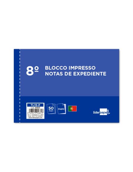 Talonario Liderpapel Notas De Expediente Octavo Duplo Texto En Portugues