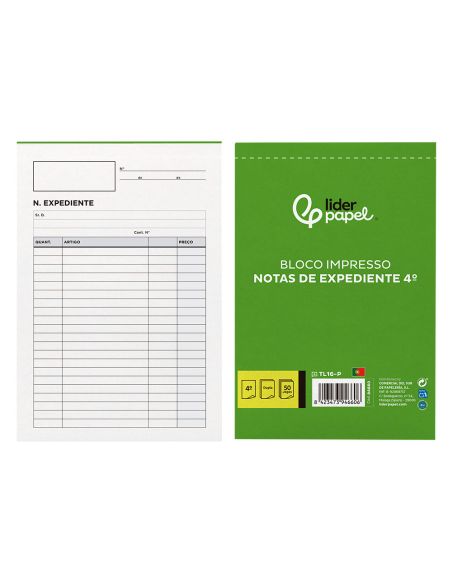 Talonario Liderpapel Notas De Expediente Cuarto Duplo Texto En Portugues