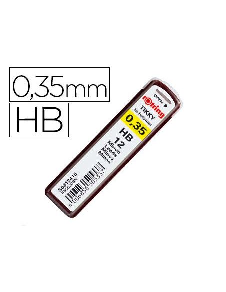 Minas Rotring Grafito 0,35 Mm Hb Estuche De 12 Minas|Libreriasalesiana