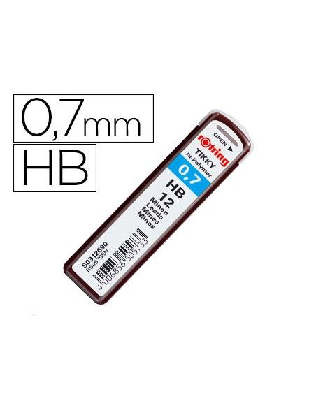 Minas Rotring Grafito 0,7 Mm Hb Estuche De 12 Minas|Libreriasalesiana