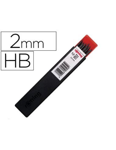 Minas Rotring Grafito 2 Mm Hb Estuche De 12 Minas